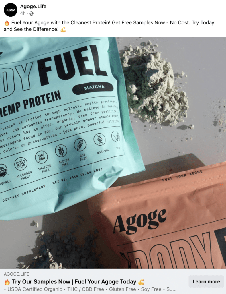 Run! Free Agoge Universal Hemp Protein Sample